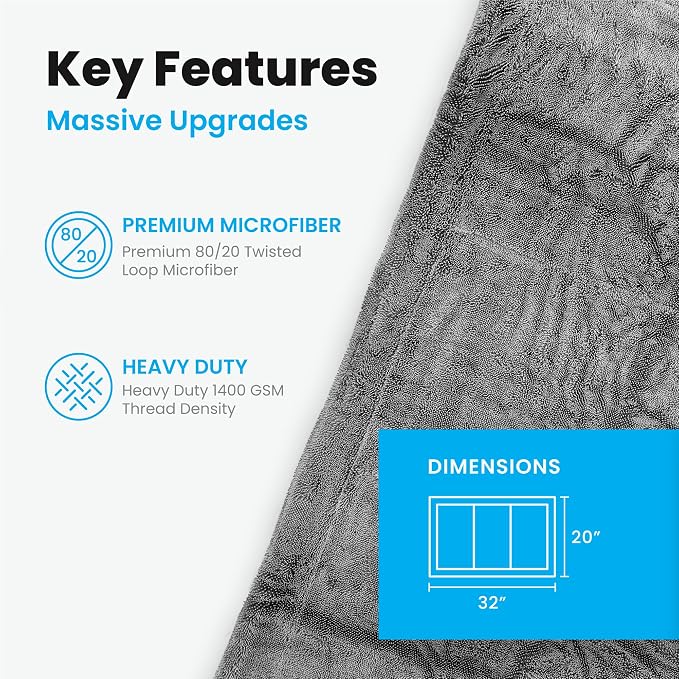 SKIPS Massive Microfiber Towel: Premium, Lint-Free Microfiber Cleaning Towel - Image 3