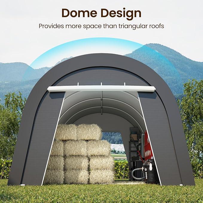 Kiss the Water Carport, Round Portable Garage, Steel Heavy Duty Carport - Image 4