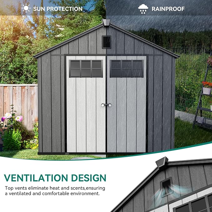 YITAHOME Outdoor Storage Shed 8x10 Ft, Plastic Storage Sheds - Image 4