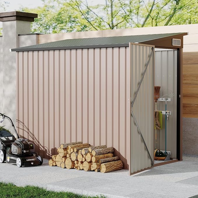 4' x 8' Outdoor Lean to Storage Sheds Outdoor, Heavy-Duty Lean to Garden - Image 9