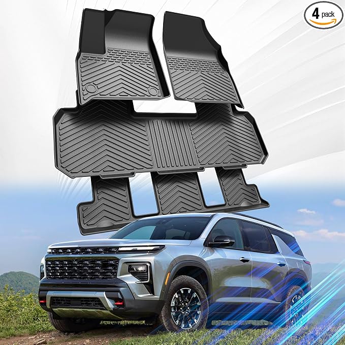 Car Floor Mats for Chevrolet Chevy Traverse 2018-2024 2025 Accessories by SSESS