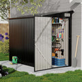 4x8 FT Metal Outdoor Lean to Storage Shed, Lean to Garden Shed Utility Tool Shed by RELJOFUM