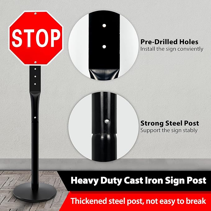 2Pack Heavy Duty Cast Iron Sign Stand - Image 4