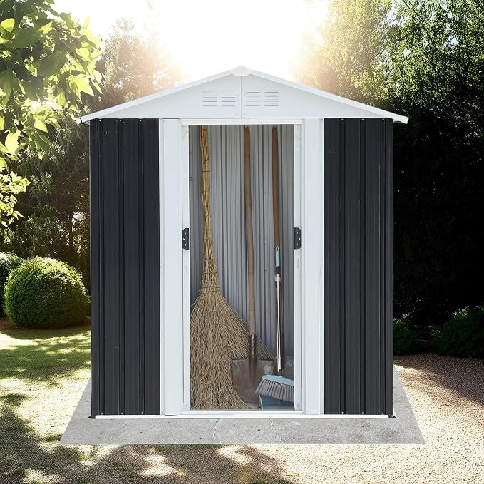5X3 FT Outdoor Storage Shed, Waterproof Metal Garden Sheds w/Lockable Sliding by Unknown