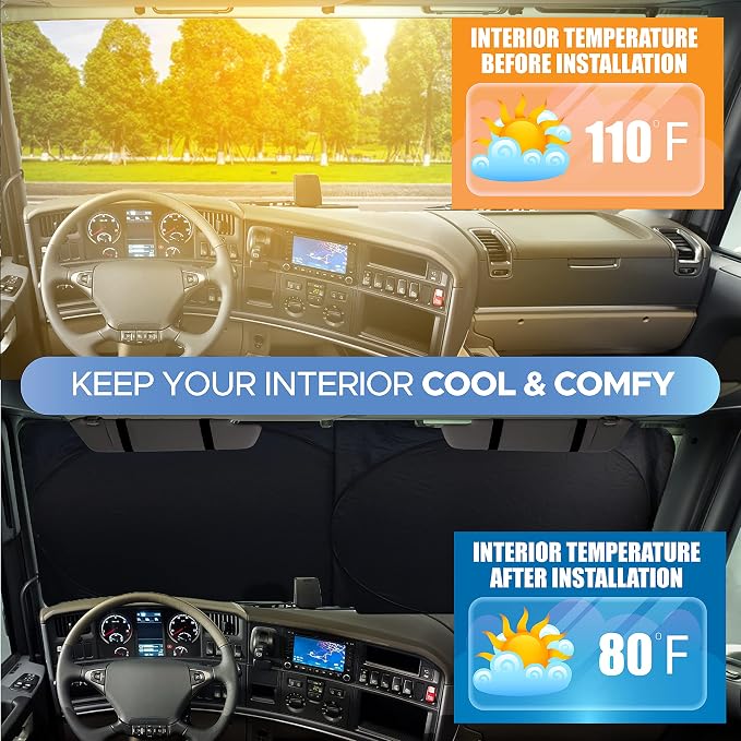 EcoNour RV Windshield Sunshade | Reflective RV Windshield Cover - Image 6