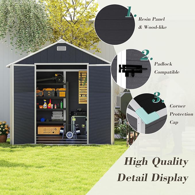 MyVoice 8x8 FT Outdoor Resin Storage Shed - Image 2