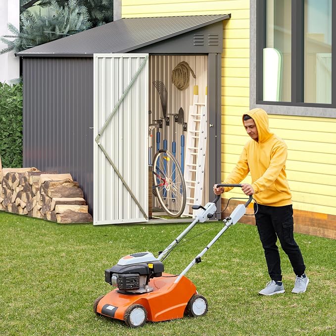 Storage Shed 4 * 8 FT Lean to Shed Metal Sheds & Outdoor Storage Cabinet - Image 2