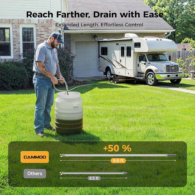 25 Gal Electric Oil Drain Pan, 110V High-Flow Pump, 9.8 FT Hose, 200 W Motor - Image 6
