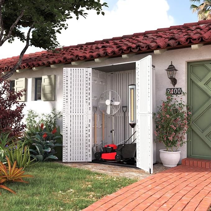 HOMSPARK Storage Shed Weather Resistance, Outdoor Storage Cabinet - Image 5