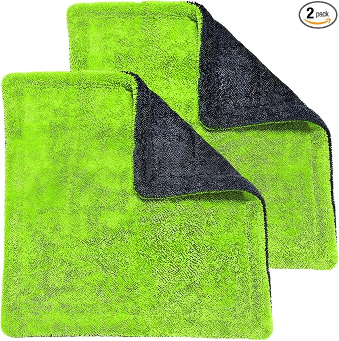 2-Pack Car Drying Towels, 1400 GSM High Absorbent Edgeless Streak Free Car Wash by YeewayVeh