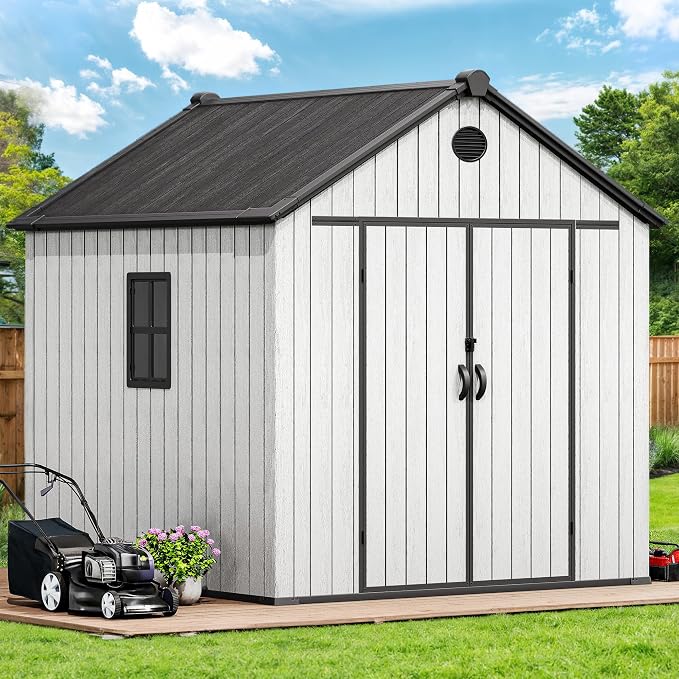 YITAHOME 8 x 8 ft Outdoor Plastic Storage Shed - Image 4