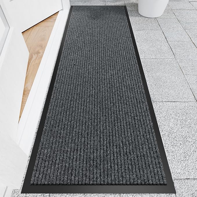 Front Door Mat, Commercial Entrance, Low Profile, Durable Rubber Backing by Naturehydro