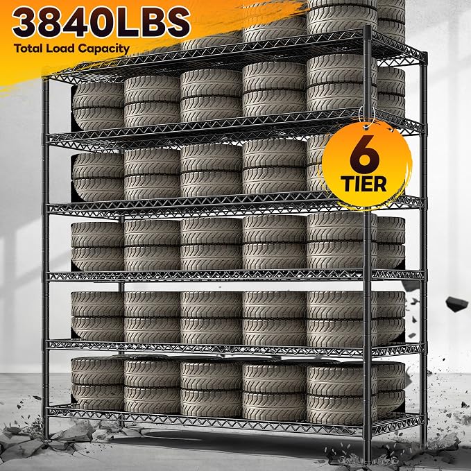 REIBII 83"H Storage Shelves 3840LBS Metal Shelving Unit Garage Shelving Heavy - Image 4