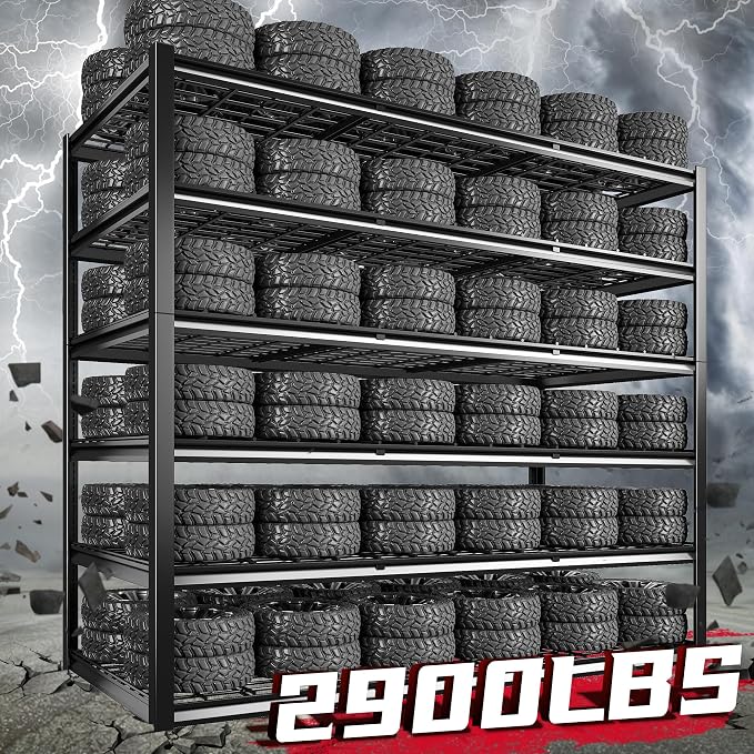 REIBII 60" W Garage Shelving, 2900LBS Storage Shelves, 6 Tier Heavy Duty - Image 4