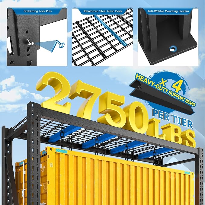 Bepatio 11000LBS Garage Shelving Heavy Duty, Industrial Shelving - Image 7