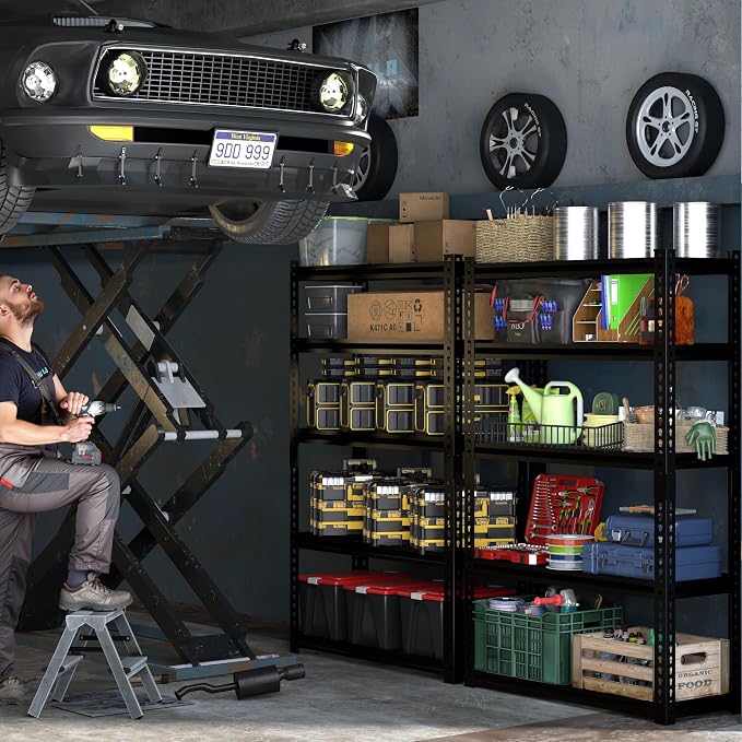 5 Tire Storage Shelving Heavy Duty Garage Shelves 2000LBS Load Bearing - Image 6