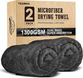 2 Pack Double-Sided Car Care Extra-Large, Ultra-Absorbant Microfiber Drying by TEAWOO