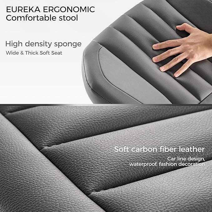 EUREKA ERGONOMIC Height Adjustable Foot Stool, 19x18'' Large Seat Under Desk - Image 6