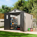 EAGLE PEAK 8x8 Resin Outdoor Storage Shed, Weatherproof Garden Shed by EAGLEPEAK