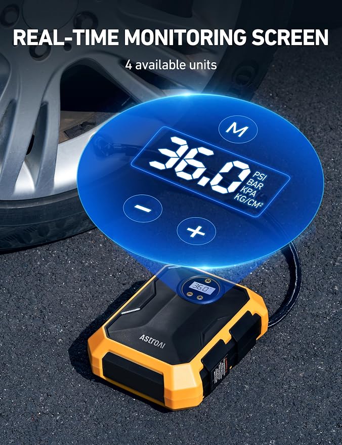 AstroAI Tire Inflator Air Compressor 12V DC Portable Air Compressor Car - Image 4
