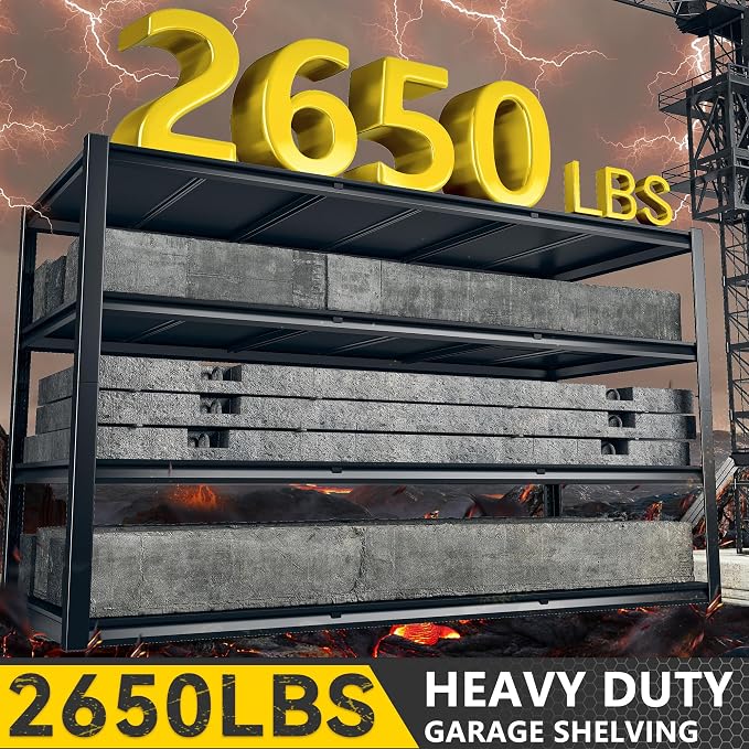 REIBII 60" W Garage Shelving Heavy Duty 2650LBS Storage Shelves Metal Shelving - Image 4