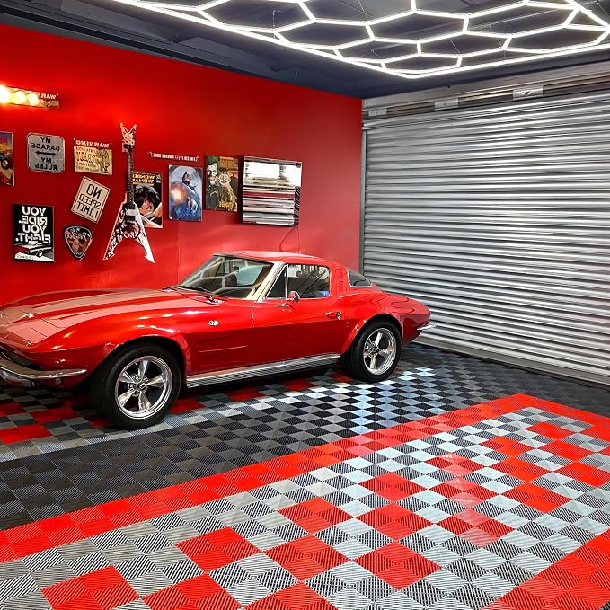 15.7"x15.7" Garage Flooring Tiles, Non-Slip Interlocking Plastic Garage Floor - Image 4