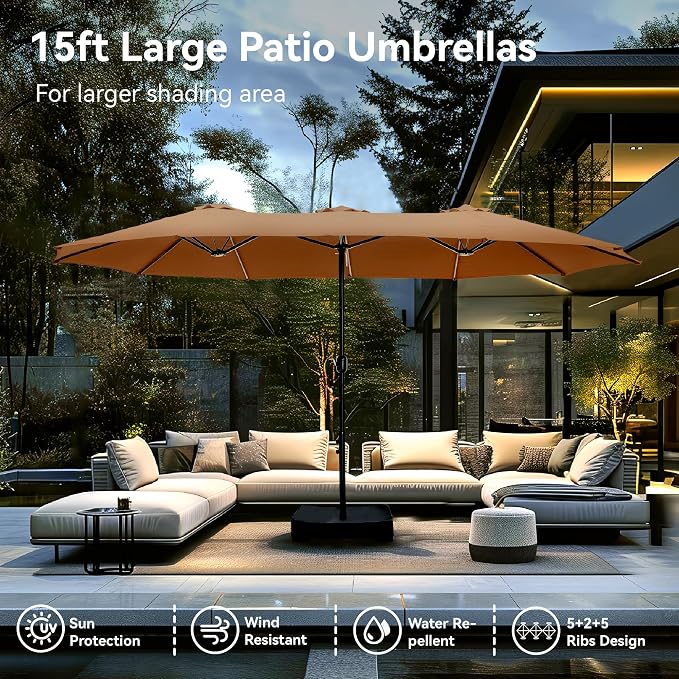 PHI VILLA 15ft Large Patio Umbrellas - Image 2