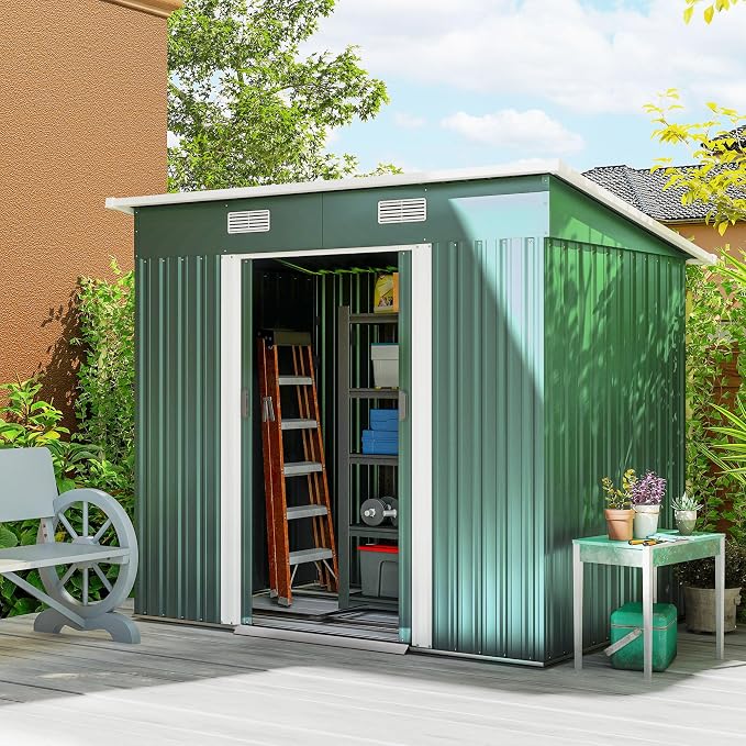 Outsunny 7' x 4' Outdoor Storage Shed, Metal Garden Tool House by Outsunny