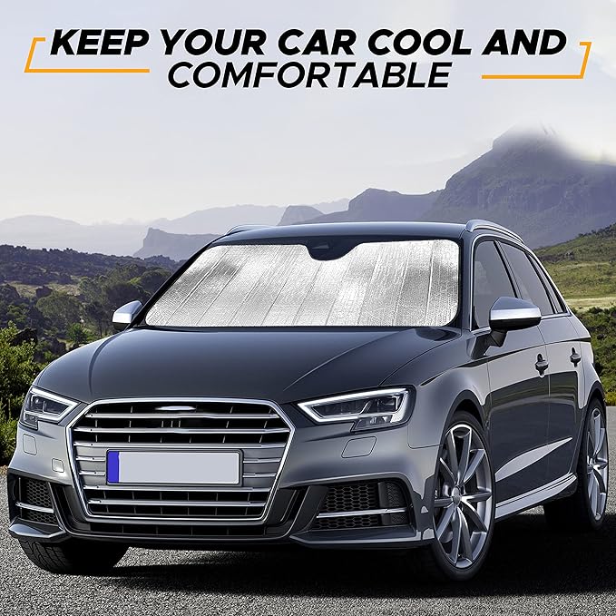 EcoNour Accordion Car Windshield Sun Shade | Reflective Car Window Shades - Image 6