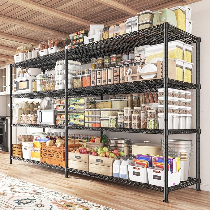 REIBII 81.5''W Storage Shelves 3680LBS Garage Shelving Heavy Duty 4 Tier Metal - Image 2