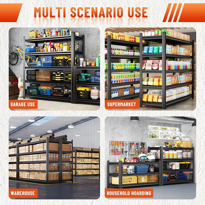 Heavy Duty 5-Tier Shelving Unit 3000LBS Capacity - Image 9