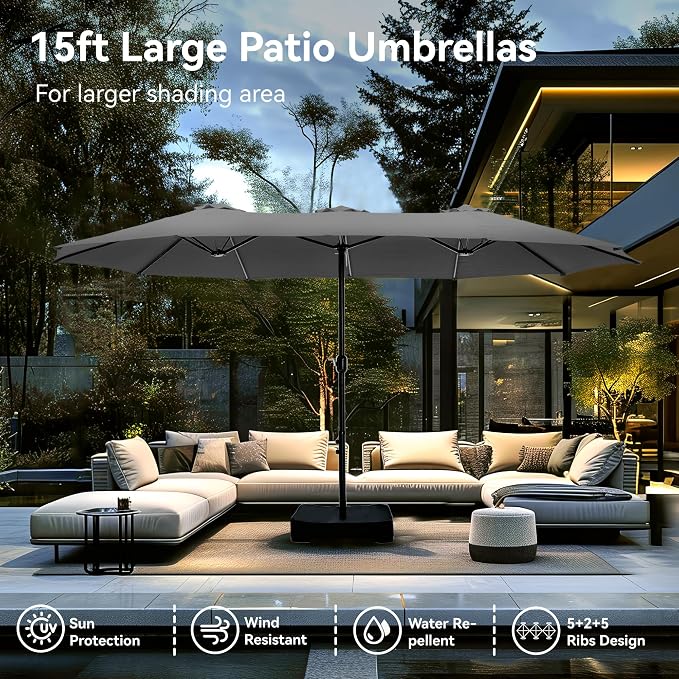 PHI VILLA 15ft Large Patio Umbrellas - Image 2