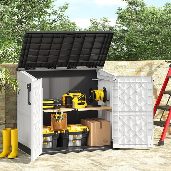 Outdoor Storage Shed 36 Cu. Ft. Resin Garden Horizontal Storage Large Capacity - Image 7