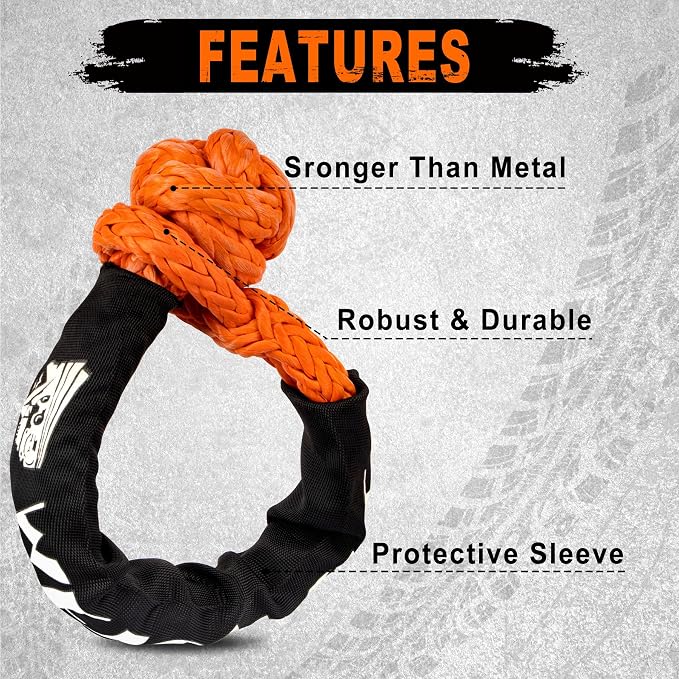 METOWARE Kinetic Recovery Rope 35, 000 LBS Offroad Tow Kit - Image 3