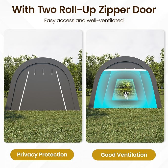 Kiss the Water Carport, Round Portable Garage, Steel Heavy Duty Carport - Image 5