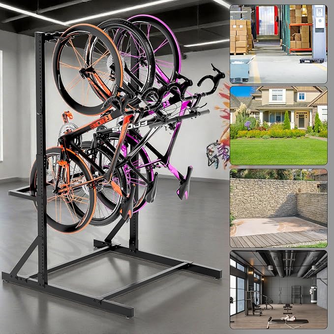 Freestanding Bike Rack for Garage Stroage, 300 Lbs 5 Bikes Storage Rack Steel - Image 7