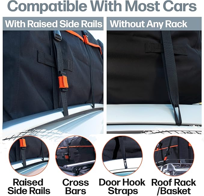 RoofPax Expandable 15/19 cft. Car Rooftop Cargo Carrier Bag Waterproof Storage - Image 2