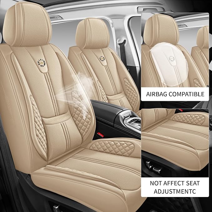 Car Seat Covers Front Only, Easy Install Luxury Leather Automotive Seat Covers - Image 3