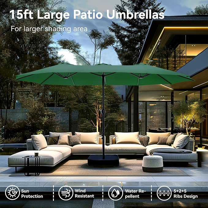 PHI VILLA 15ft Large Patio Umbrellas - Image 2