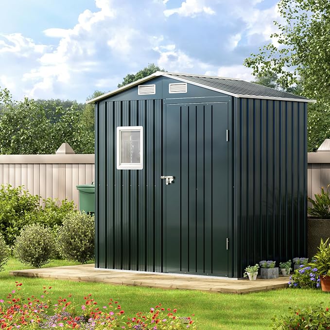 6X4X6.5 FT Compact Vertical Outdoor Steel Storage Shed - Image 8