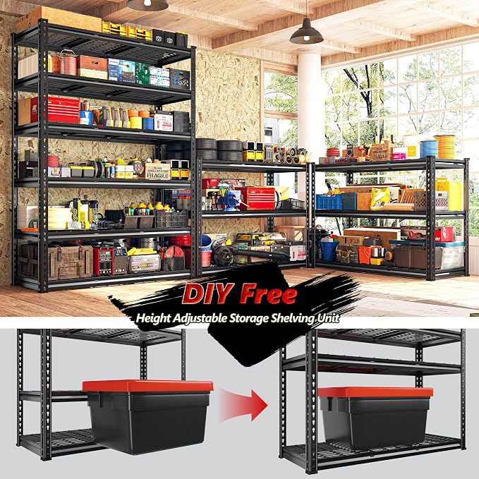 REIBII 3300LBS Garage Shelving 48" W Storage Shelves 6 Tier Garage Shelving - Image 6