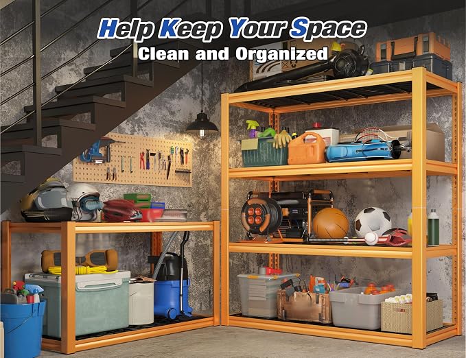 REIBII 40" W Garage Shelving Heavy Duty Metal Shelving 2200LBS Storage Shelves - Image 5