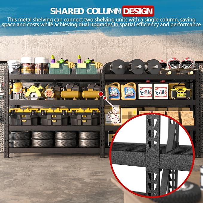 MUPATER 68.11” W × 23.62” D × 59.84” H Garage Shelving, 9000 LBS Heavy Duty - Image 9