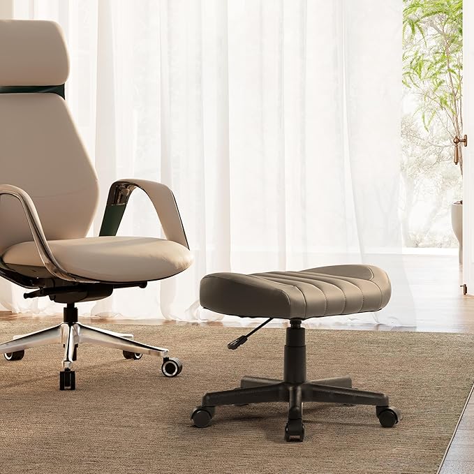 EUREKA ERGONOMIC Height Adjustable Foot Stool, 19x18'' Large Seat Under Desk - Image 9