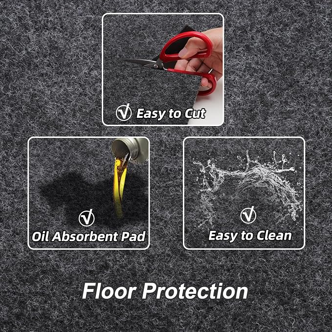 Roykaw Golf Cart Parking Mat Garage Floor Mat Compatible - Image 2