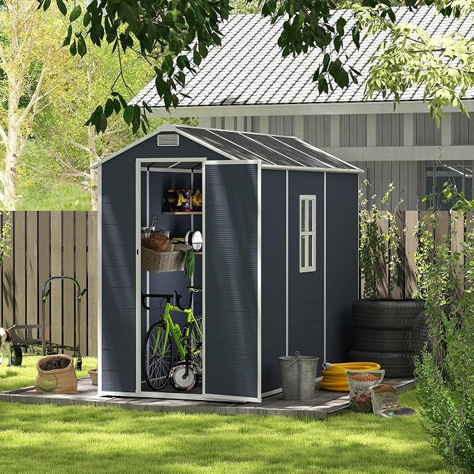 8x4 FT Outdoor Storage Resin Shed - Image 6