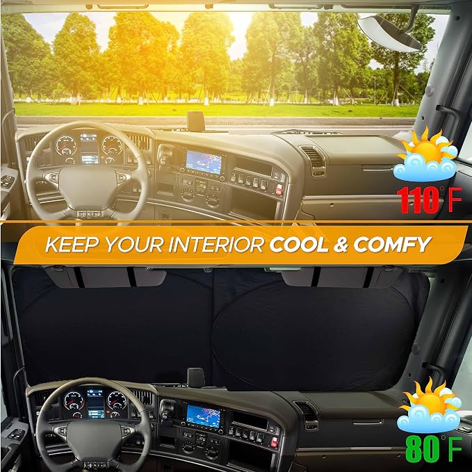 EcoNour Butterfly RV Windshield Sunshade | Windshield Cover Sunshade - Image 5