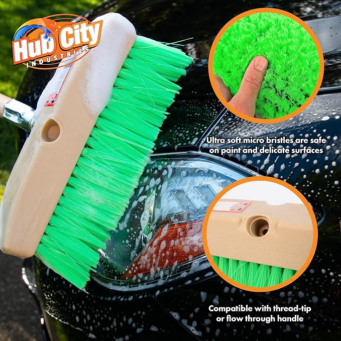 Hub City Industry 10- inch Car Wash Brush, Soft Nylon Bristle, car Accessories - Image 5