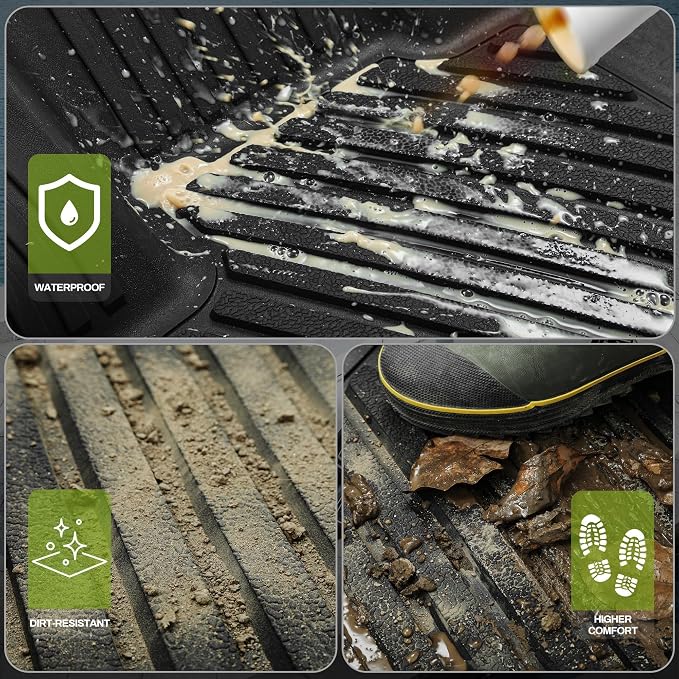 AUTOSAVER88 Floor Mats Fit for 2025 Toyota Tacoma Double Cab, All Weather TPE - Image 4