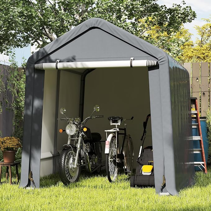 Tangkula 8x6.5Ft Portable Shed, Outdoor Storage Shelter - Image 9